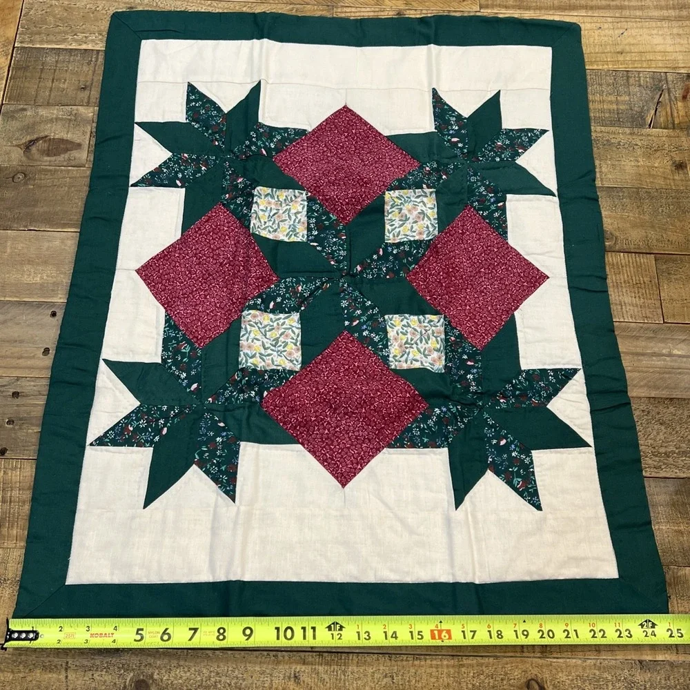 Vintage Patchwork STANDARD Pillow Shams High Country Linen Quilted STAR CROSS X3